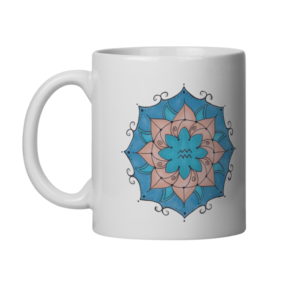 Caneca Mandala Signo de Aquário - 