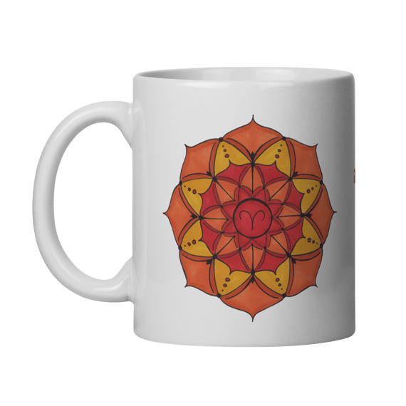 Caneca Mandala Signo de Áries - 