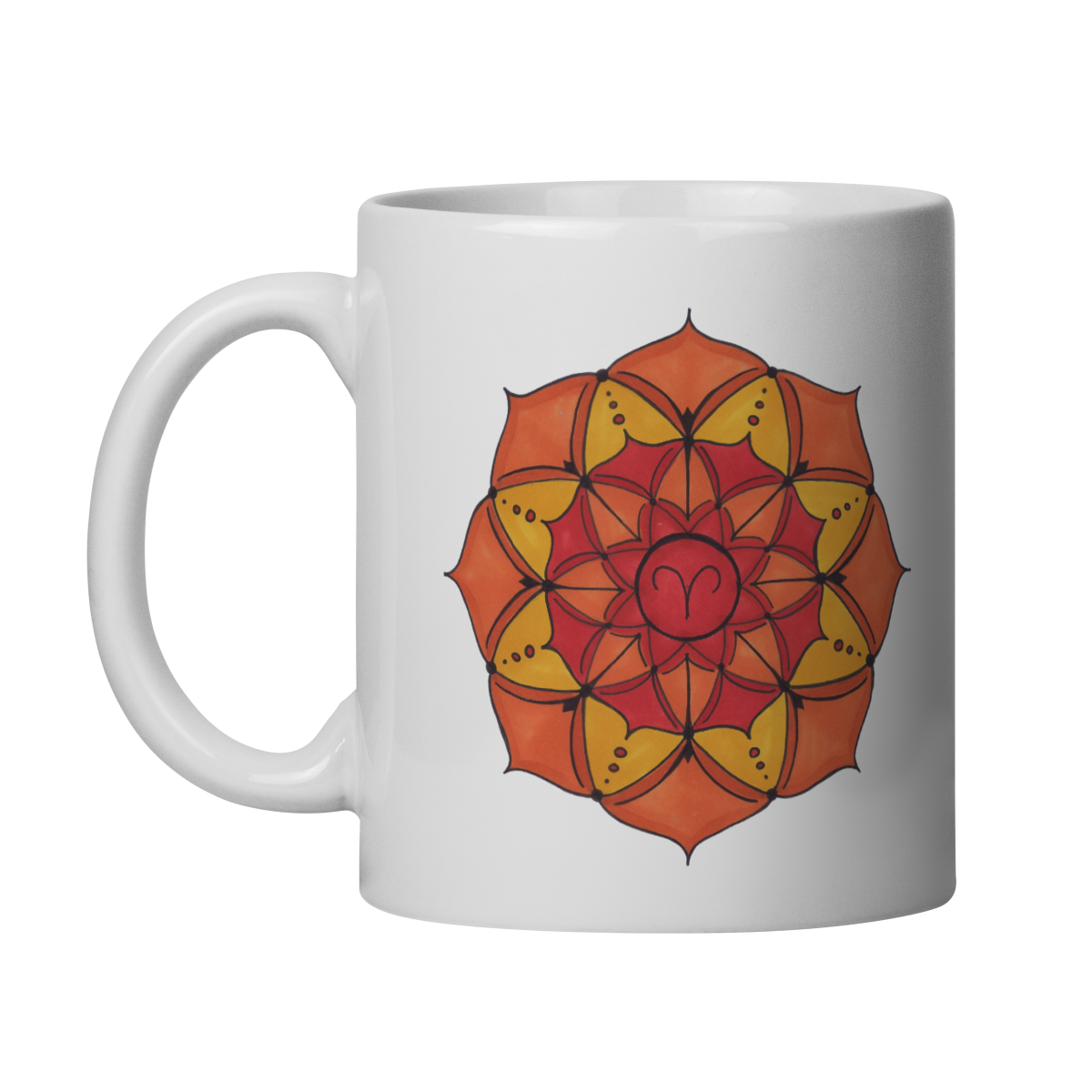 Nome do produto: Caneca Mandala Signo de Áries - \