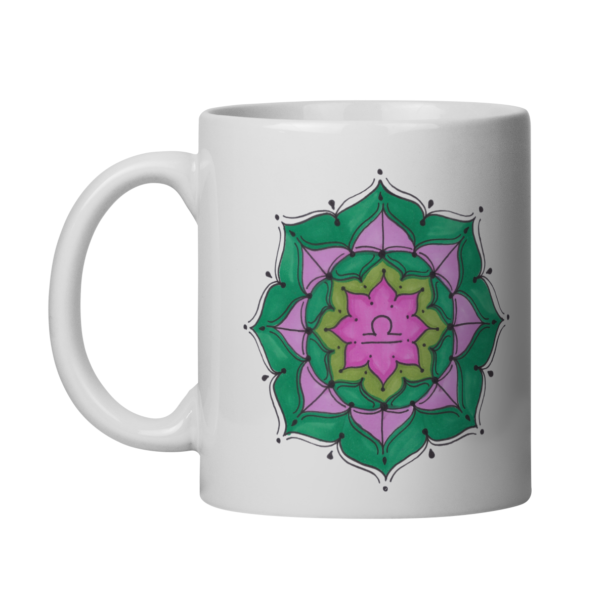 Nome do produto: Caneca Mandala Signo de Libra - \
