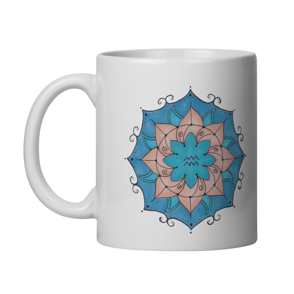 Nome do produto: Caneca Mandala Signo de Aquário - \
