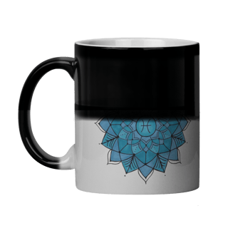 Nome do produto Caneca Mágica Mandala Signo de Peixes - 