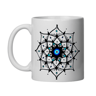 Caneca Mandala Olho Grego – Xô, Inveja! – Energia leve, alma protegida