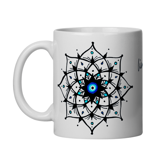 Caneca Mandala Olho Grego – Xô, Inveja! – Livrai-me do mau olhado, mal amado e do bem disfarçado