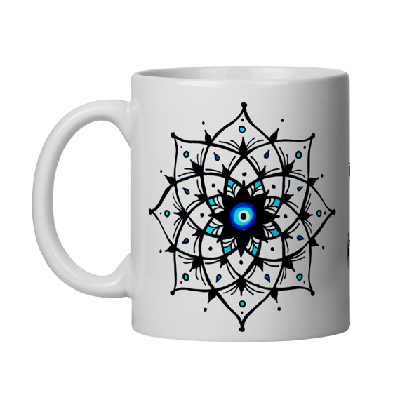 Caneca Mandala Olho Grego – Xô, Inveja! – O olho grego tá on, pode olhar à vontade