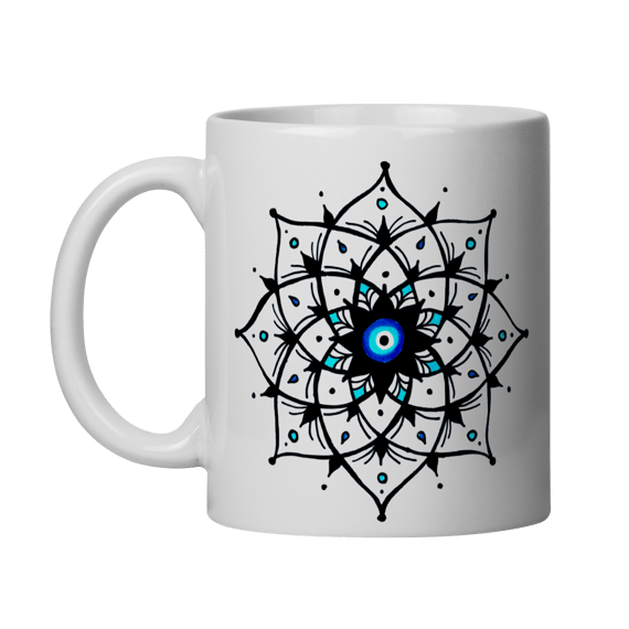 Caneca Mandala Olho Grego – Xô, Inveja! – Eu não ando só
