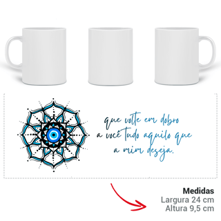 Nome do produto Caneca Mandala Olho Grego – Círculo de Harmonia – Que volte em dobro a você tudo que a mim deseja