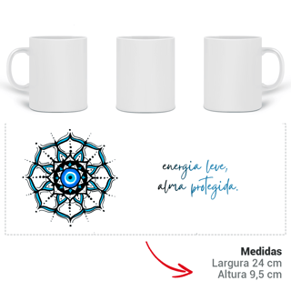Nome do produto Caneca Mandala Olho Grego – Círculo de Harmonia – Energia leve, alma protegida