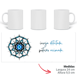 Nome do produto Caneca Mandala Olho Grego – Círculo de Harmonia – Inveja detectada, proteção acionada