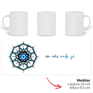 Nome do produto Caneca Mandala Olho Grego – Círculo de Harmonia – Eu não ando só