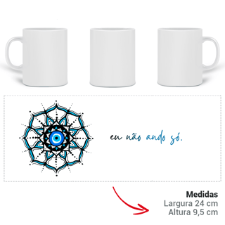 Nome do produto Caneca Mágica Mandala Olho Grego – Círculo de Harmonia – Eu não ando só
