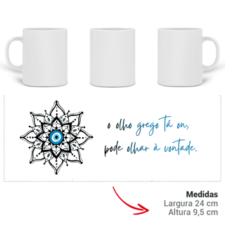 Nome do produto Caneca Mandala Olho Grego – Escudo da Intuição – O olho grego tá on, pode olhar à vontade