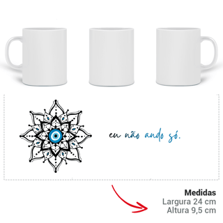 Nome do produto Caneca Mandala Olho Grego – Escudo da Intuição – Eu não ando só
