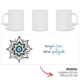 Nome do produto Caneca Mágica Mandala Olho Grego – Escudo da Intuição – Energia leve, alma protegida