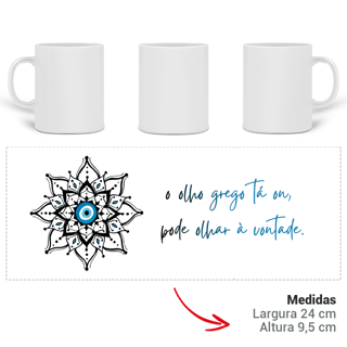 Nome do produto Caneca Mágica Mandala Olho Grego – Escudo da Intuição – O olho grego tá on, pode olhar à vontade