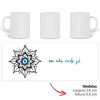 Nome do produto Caneca Mágica Mandala Olho Grego – Escudo da Intuição – Eu não ando só