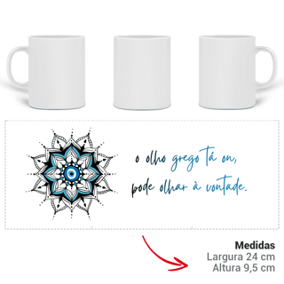 Nome do produto Caneca Mandala Olho Grego – Guardião Azul – O olho grego tá on, pode olhar à vontade
