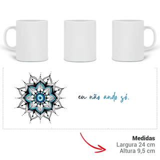 Nome do produto Caneca Mandala Olho Grego – Guardião Azul – Eu não ando só