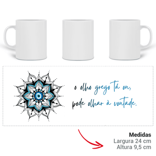 Nome do produto Caneca Mágica Mandala Olho Grego – Guardião Azul – O olho grego tá on, pode olhar à vontade
