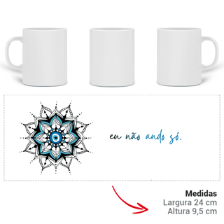Nome do produto Caneca Mágica Mandala Olho Grego – Guardião Azul – Eu não ando só