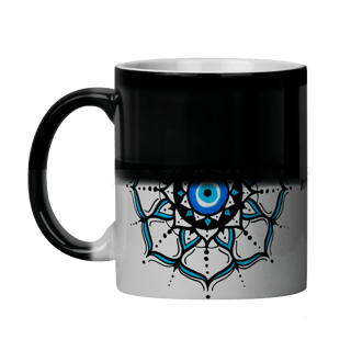 Nome do produto Caneca Mágica Mandala Olho Grego – Círculo de Harmonia – Que volte em dobro a você tudo que a mim deseja