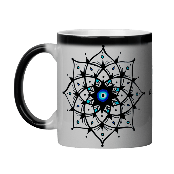 Caneca Mágica Mandala Olho Grego – Xô, Inveja! – Que volte em dobro a você tudo que a mim deseja