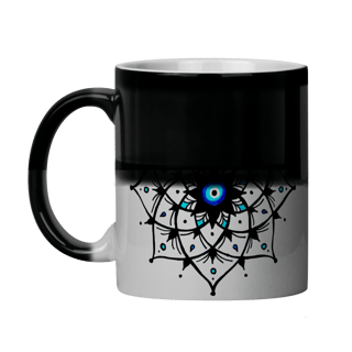 Nome do produto Caneca Mágica Mandala Olho Grego – Xô, Inveja! – Eu não ando só