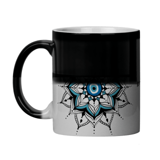 Nome do produto Caneca Mágica Mandala Olho Grego – Guardião Azul – Que volte em dobro a você tudo que a mim deseja