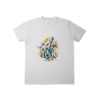 Nome do produto T-Shirt Classic: Solo de Guitarra Abstrata (O Conforto É Música Pros Seus Ouvidos!)