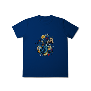 Nome do produto T-Shirt Classic: Solo de Guitarra Abstrata (O Conforto É Música Pros Seus Ouvidos!)