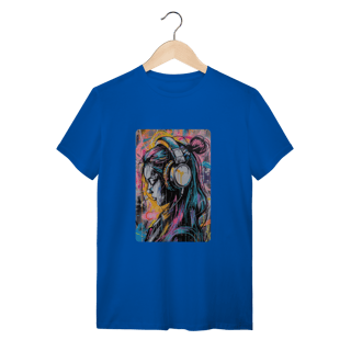 Nome do produto T-Shirt Quality: Neon Vibe (O Único Ruído é o Fio do Fone – O Conforto é Silencioso!)