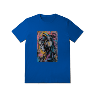 Nome do produto T-Shirt Quality: Neon Vibe (O Único Ruído é o Fio do Fone – O Conforto é Silencioso!)