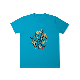 Nome do produto T-Shirt Classic: Solo de Guitarra Abstrata (O Conforto É Música Pros Seus Ouvidos!)