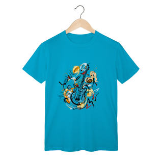 Nome do produto T-Shirt Classic: Solo de Guitarra Abstrata (O Conforto É Música Pros Seus Ouvidos!)