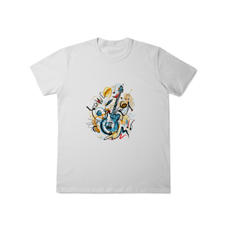 Nome do produto T-Shirt Classic: Solo de Guitarra Abstrata (O Conforto É Música Pros Seus Ouvidos!)