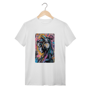 Nome do produto T-Shirt Quality: Neon Vibe (O Único Ruído é o Fio do Fone – O Conforto é Silencioso!)