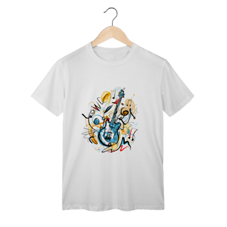 Nome do produto T-Shirt Classic: Solo de Guitarra Abstrata (O Conforto É Música Pros Seus Ouvidos!)