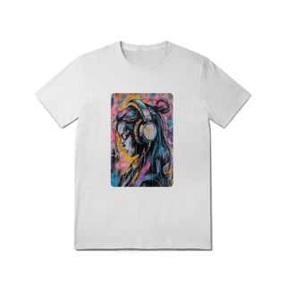 Nome do produto T-Shirt Quality: Neon Vibe (O Único Ruído é o Fio do Fone – O Conforto é Silencioso!)