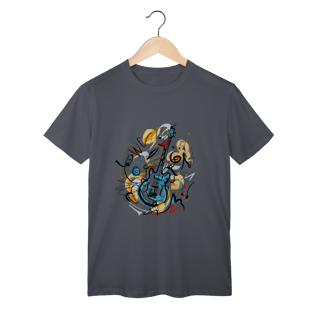 Nome do produto T-Shirt Classic: Solo de Guitarra Abstrata (O Conforto É Música Pros Seus Ouvidos!)