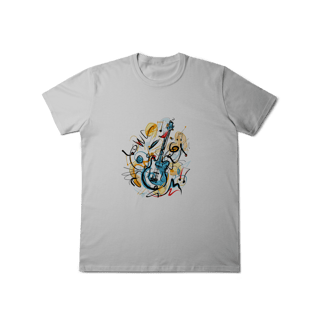 Nome do produto T-Shirt Classic: Solo de Guitarra Abstrata (O Conforto É Música Pros Seus Ouvidos!)
