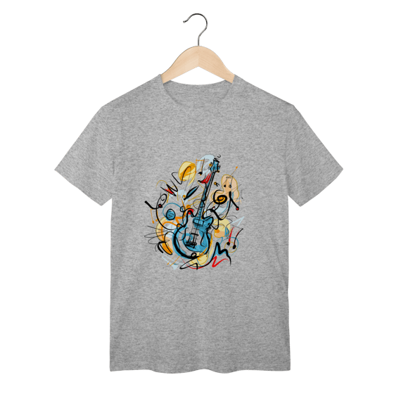 T-Shirt Classic: Solo de Guitarra Abstrata (O Conforto É Música Pros Seus Ouvidos!)