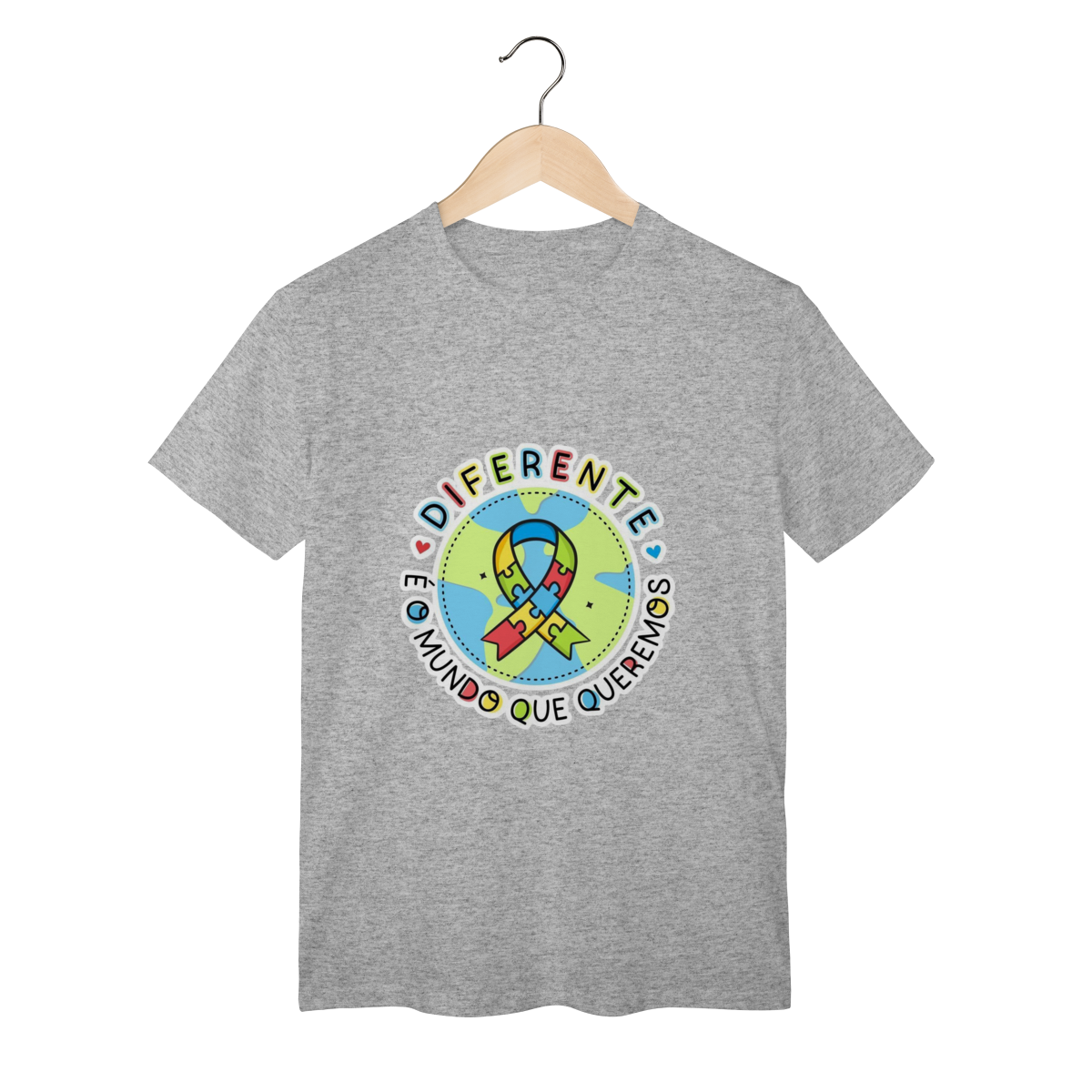 T-shirt Classic: CONSCIENTIZAÇÃO AUTISMO (Diferente é o Mundo Que Queremos)