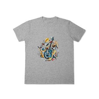 Nome do produto T-Shirt Classic: Solo de Guitarra Abstrata (O Conforto É Música Pros Seus Ouvidos!)