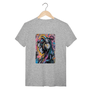 Nome do produto T-Shirt Quality: Neon Vibe (O Único Ruído é o Fio do Fone – O Conforto é Silencioso!)