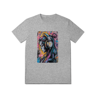 Nome do produto T-Shirt Quality: Neon Vibe (O Único Ruído é o Fio do Fone – O Conforto é Silencioso!)