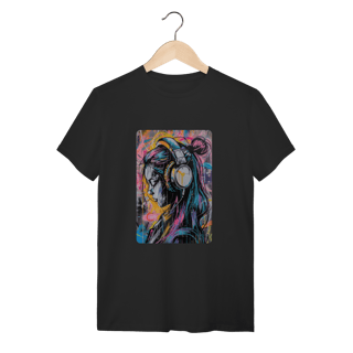 T-Shirt Quality: Neon Vibe (O Único Ruído é o Fio do Fone – O Conforto é Silencioso!)