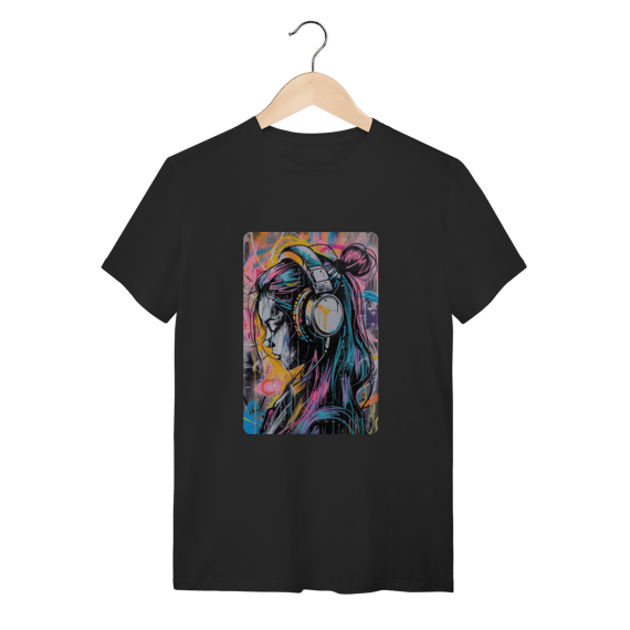 T-Shirt Quality: Neon Vibe (O Único Ruído é o Fio do Fone – O Conforto é Silencioso!)