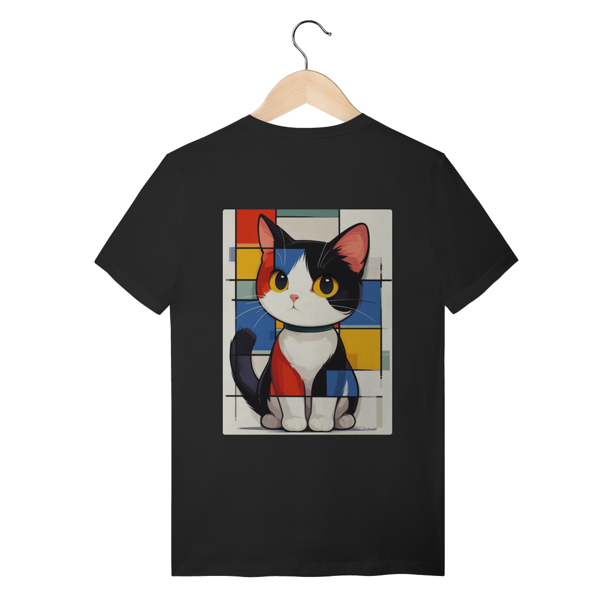 T-Shirt Quality: Gato Abstrato (A Única Forma Geométrica que Ronrona!) *Estampa nas Costas*