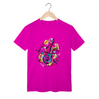 Nome do produto T-Shirt Classic: Solo de Guitarra Abstrata (O Conforto É Música Pros Seus Ouvidos!)