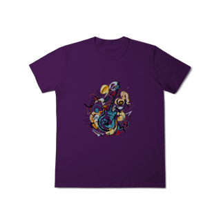 Nome do produto T-Shirt Classic: Solo de Guitarra Abstrata (O Conforto É Música Pros Seus Ouvidos!)